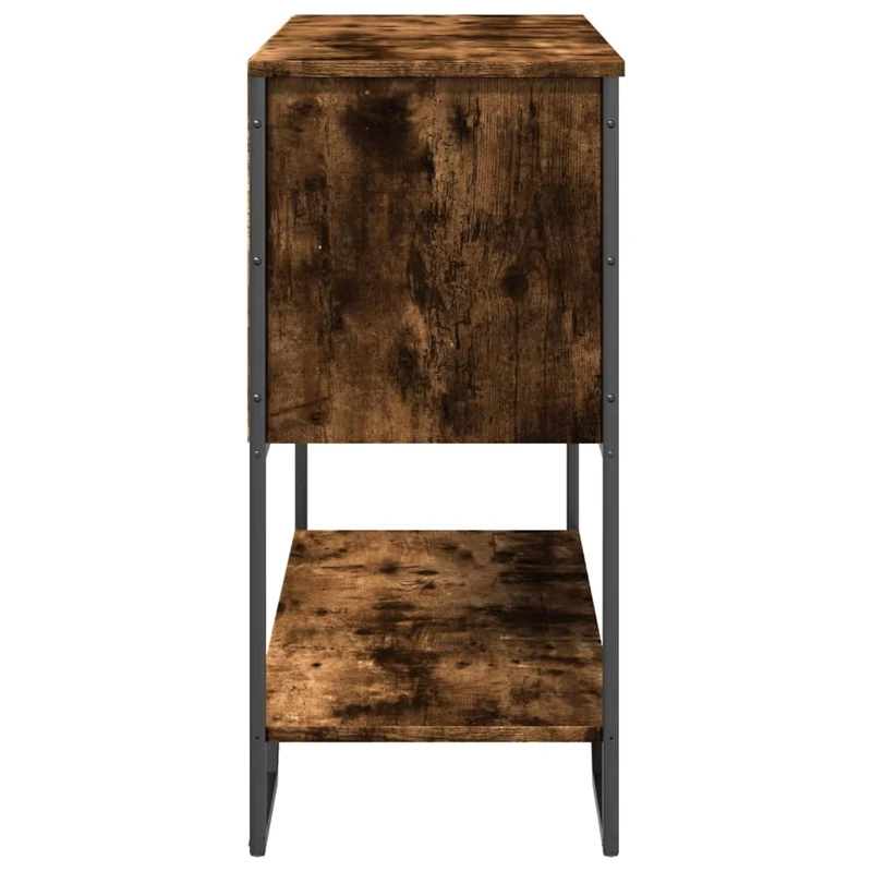 Table d'appoint console pratique avec espace de rangement 100 x 35 x 74,5 cm bois d'ingénierie maron et métal DEC031768