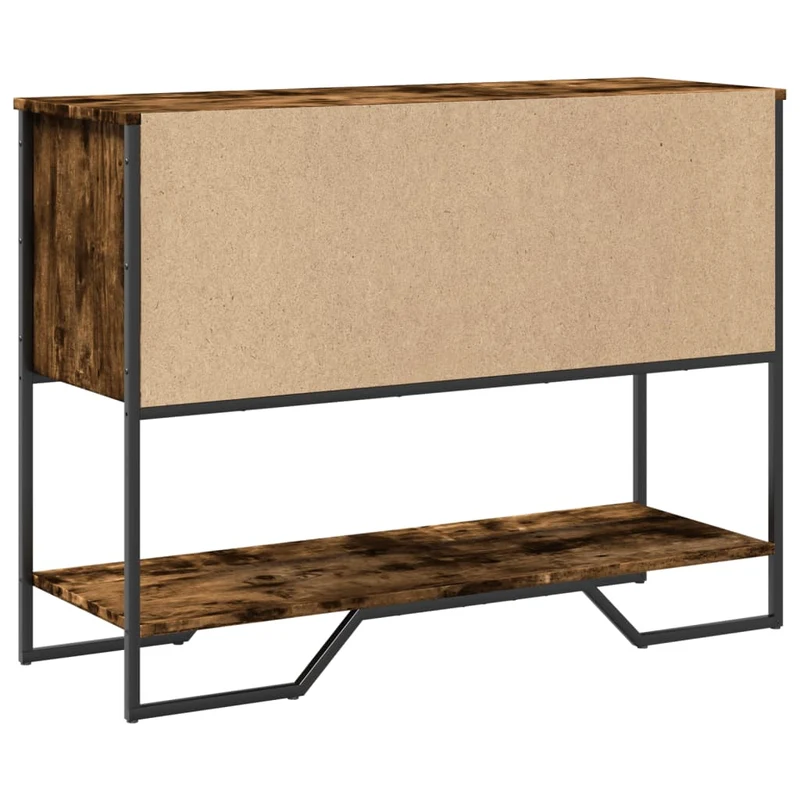 Table d'appoint console pratique avec espace de rangement 100 x 35 x 74,5 cm bois d'ingénierie maron et métal DEC031768