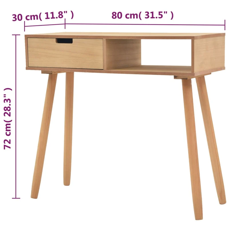 Table d'appoint console pratique avec tiroirs pour une entrée organisée 80 x 30 x 72 cm MDF et bois DEC031737