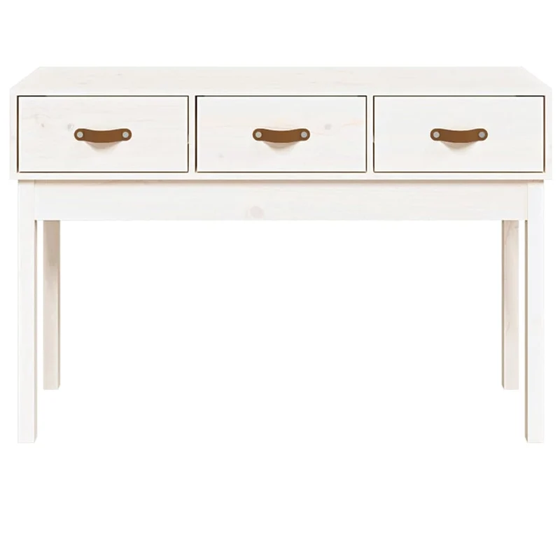 Table d'appoint console pratique avec tiroirs pour une entrée organisée 114 x 40 x 75 cm bois de pin blanc DEC031696