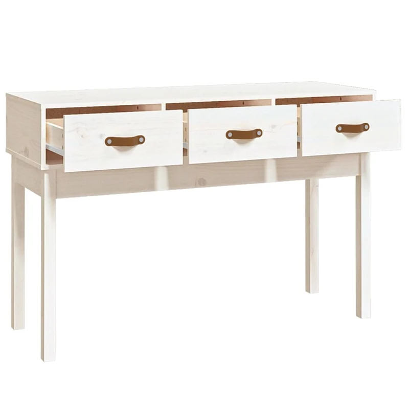 Table d'appoint console pratique avec tiroirs pour une entrée organisée 114 x 40 x 75 cm bois de pin blanc DEC031696