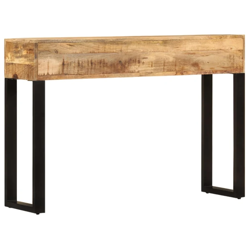 Table d'appoint console pratique avec tiroirs pour une entrée organisée 110 x 30 x 76 cm bois de manguier massif brun DEC031502