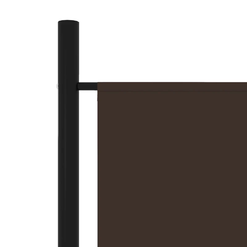 Paravent séparateur de pièce cloison 4 panneaux 200 x 180 cm en tissu marron et fer DEC030873