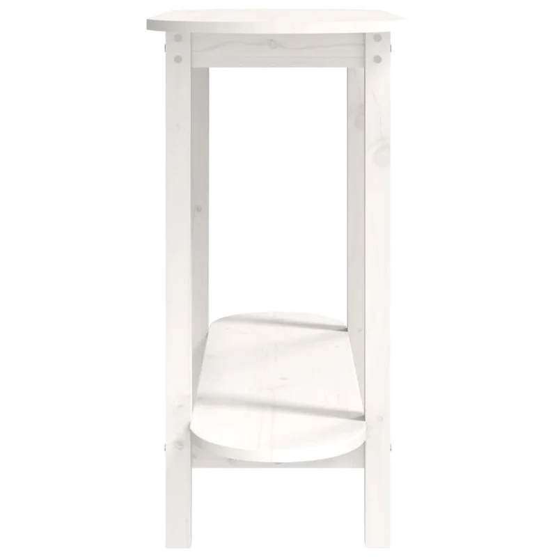 Table console étagère de rangement 110 x 40 x 80 cm bois de pin blanc DEC031284