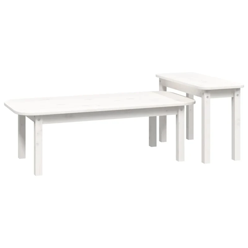 Ensemble de deux tables basses en bois de pin blanc DEC031259