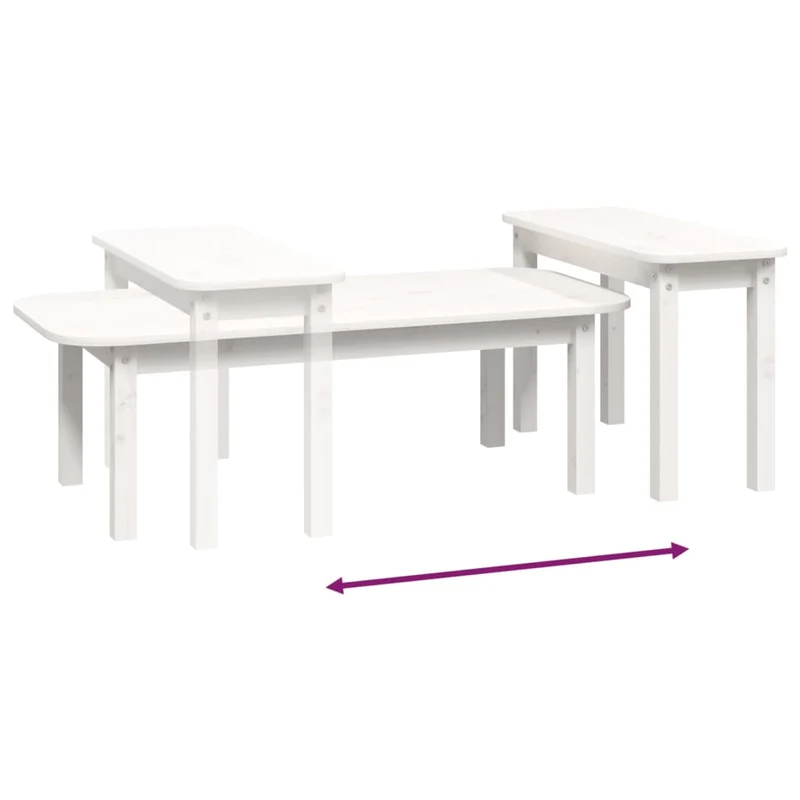 Ensemble de deux tables basses en bois de pin blanc DEC031259