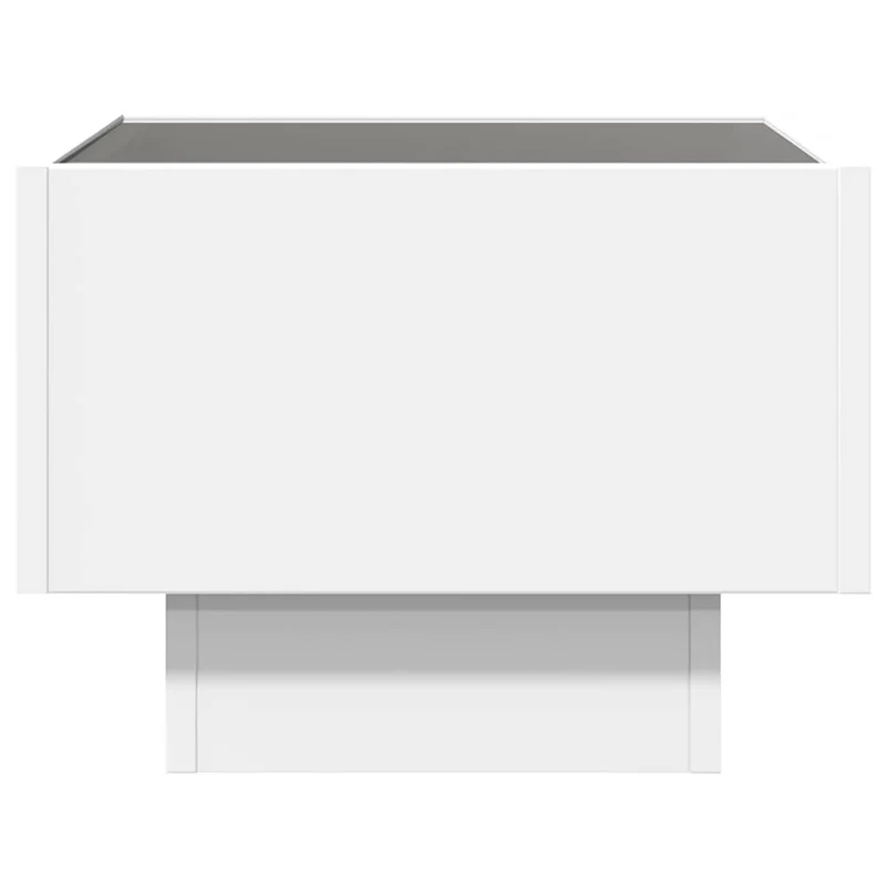 Table d'appoint table basse de salon avec LED 40 x 40 x 30 cm bois d'ingénierie blanc DEC031288