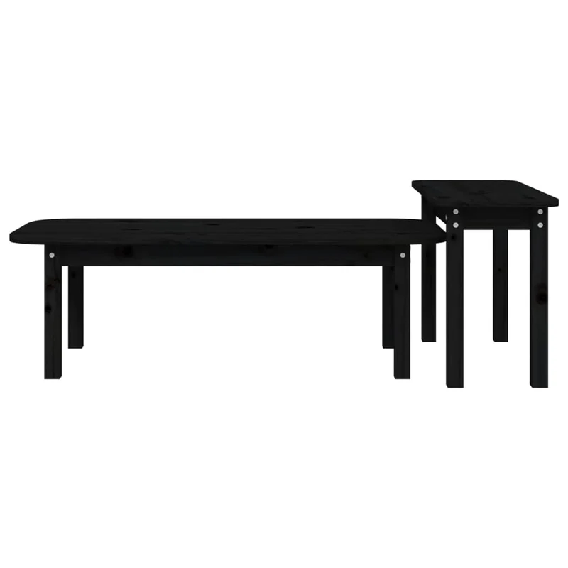 Ensemble de deux tables basses en bois de pin noir DEC031266