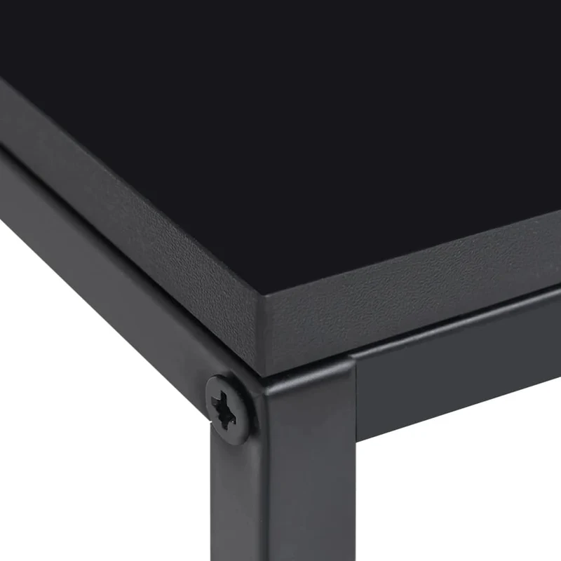 Set de 2 tables d'appoint bout de canapé support plantes en acier noir DEC031314