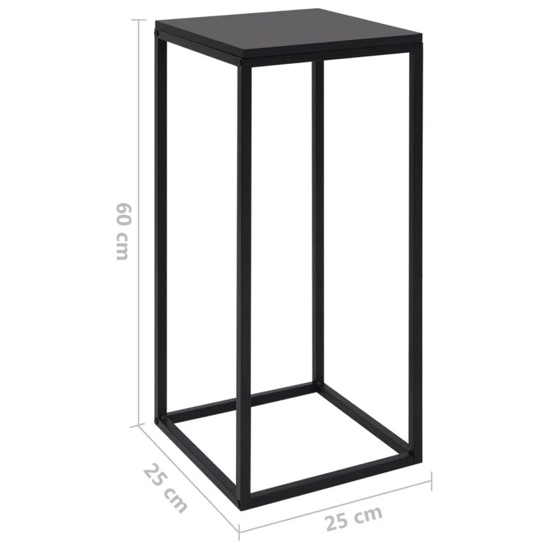 Set de 2 tables d'appoint bout de canapé support plantes en acier noir DEC031314