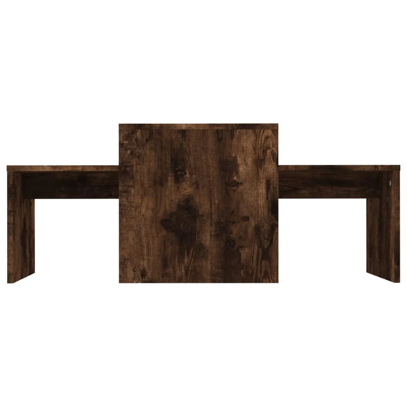 Ensemble table basse table d'appoint 100 x 48 x 40 cm en bois d'ingénierie marron DEC031277