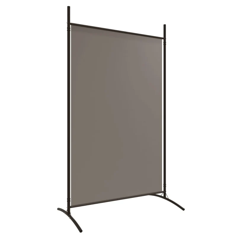 séparateur de pièce cloison 3 panneaux 525 x 180 cm tissu anthracite et fer DEC030726