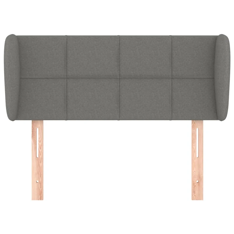 Tête de lit accessoire couchage chambre à coucher meuble avec rebord latéral 93 x 23 x 78/88 cm tissu gris foncé TDL0204843