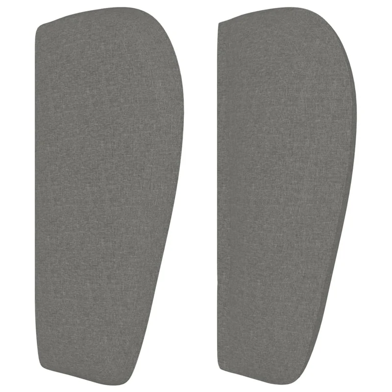 Tête de lit accessoire couchage chambre à coucher meuble avec rebord latéral 203 x 23 x 78/88 cm tissu gris foncé TDL0204919