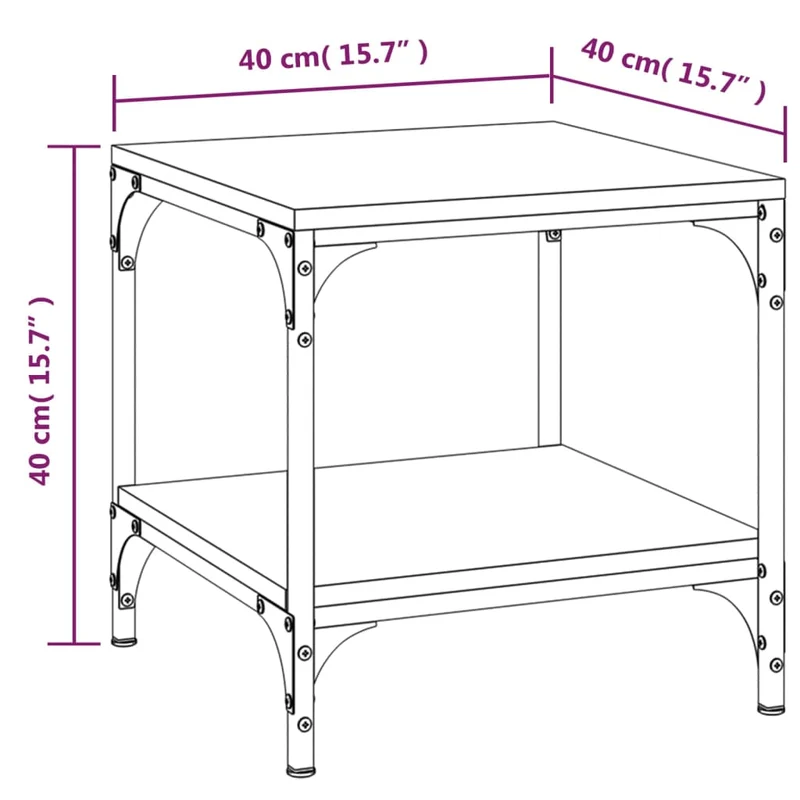 Lot de 2 tables d'appoint 40 x 40 x 40 cm bois d'ingénierie noir DEC031313