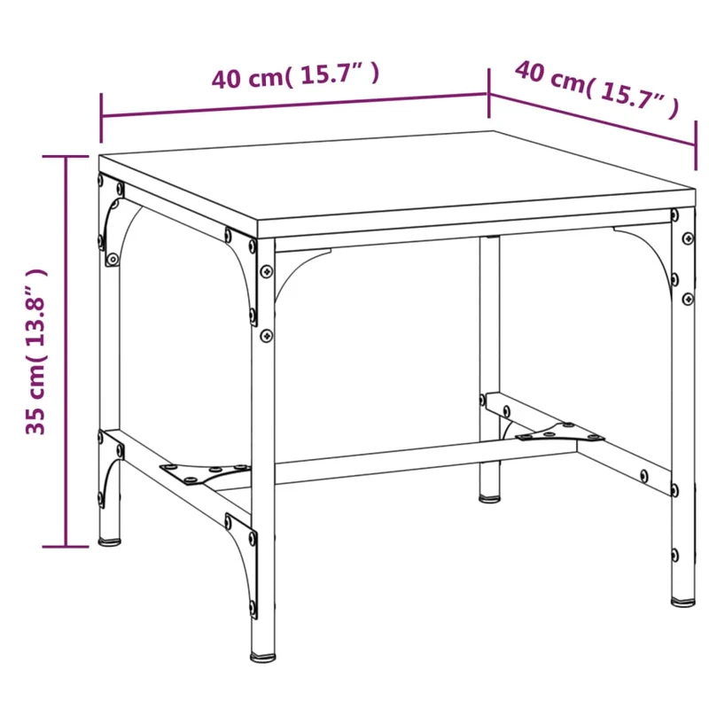 Lot de 2 tables d'appoint 40 x 40 x 35 cm bois d'ingénierie noir DEC031312