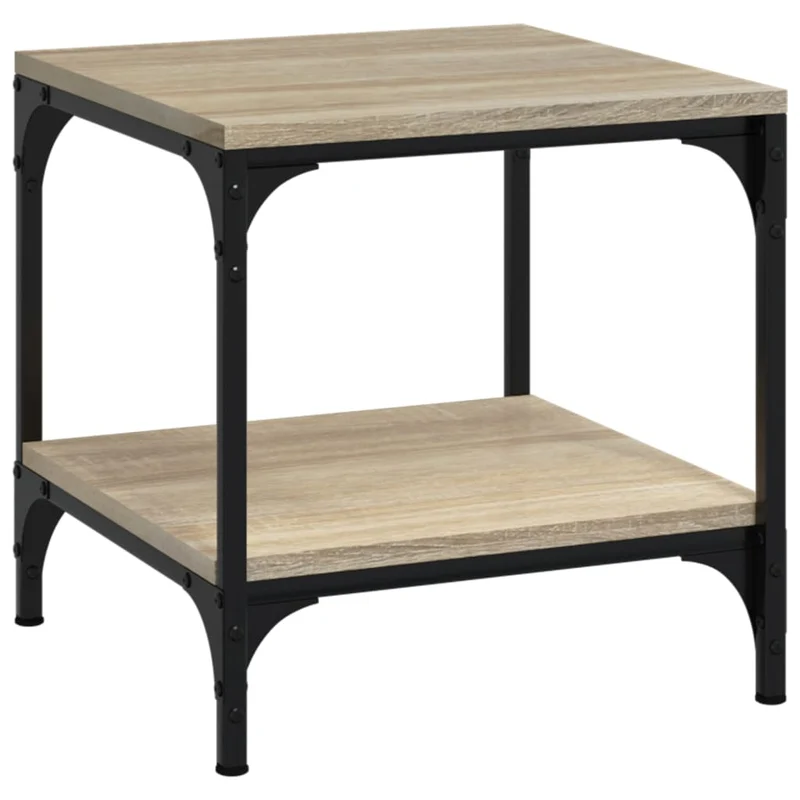 Lot de 2 tables d'appoint 40 x 40 x 40 cm bois ingénierie couleur chêne DEC031310