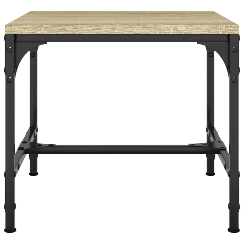Lot de 2 tables d'appoint 40 x 40 x 35 cm bois ingénierie couleur chêne et acier DEC031309