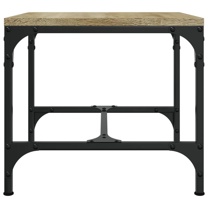 Lot de 2 tables d'appoint 40 x 40 x 35 cm bois ingénierie couleur chêne et acier DEC031309