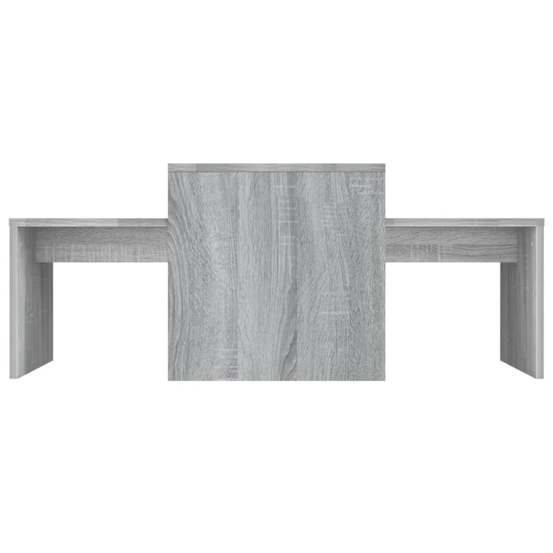 Ensemble table basse emboîtées 100 x 48 x 40 cm bois d'ingénierie gris DEC031279