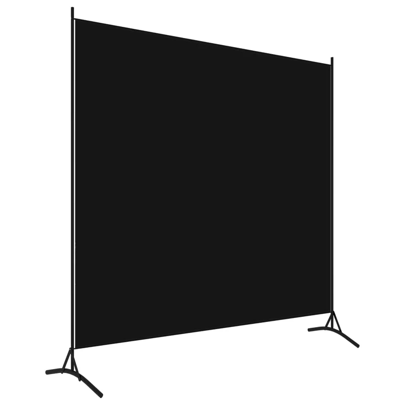 Séparateur de pièce cloison pliable 175 x 180 cm tissu noir DEC031165