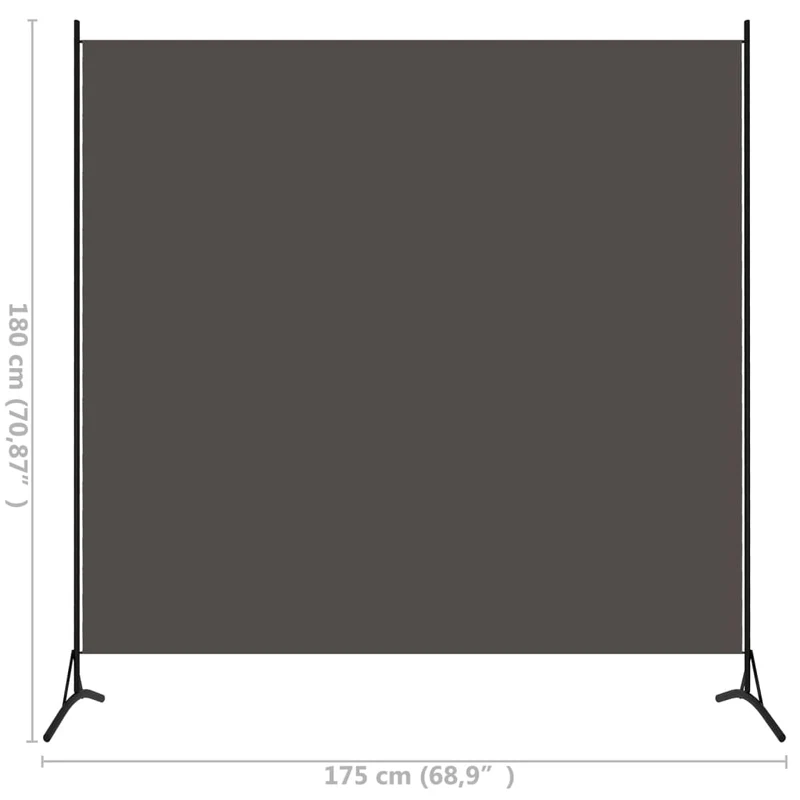 Séparateur de pièce cloison pliable 175 x 180 cm en tissu anthracite DEC031137