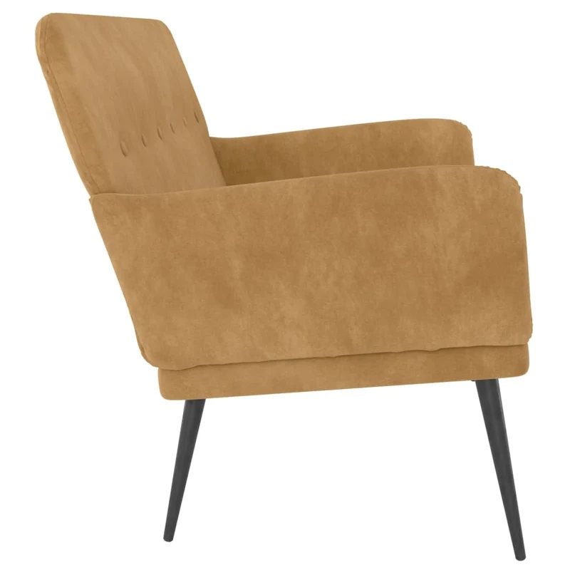 Banquette banc avec dossier et accoudoirs 108 x 79 x 79 cm velours marron DEC024676