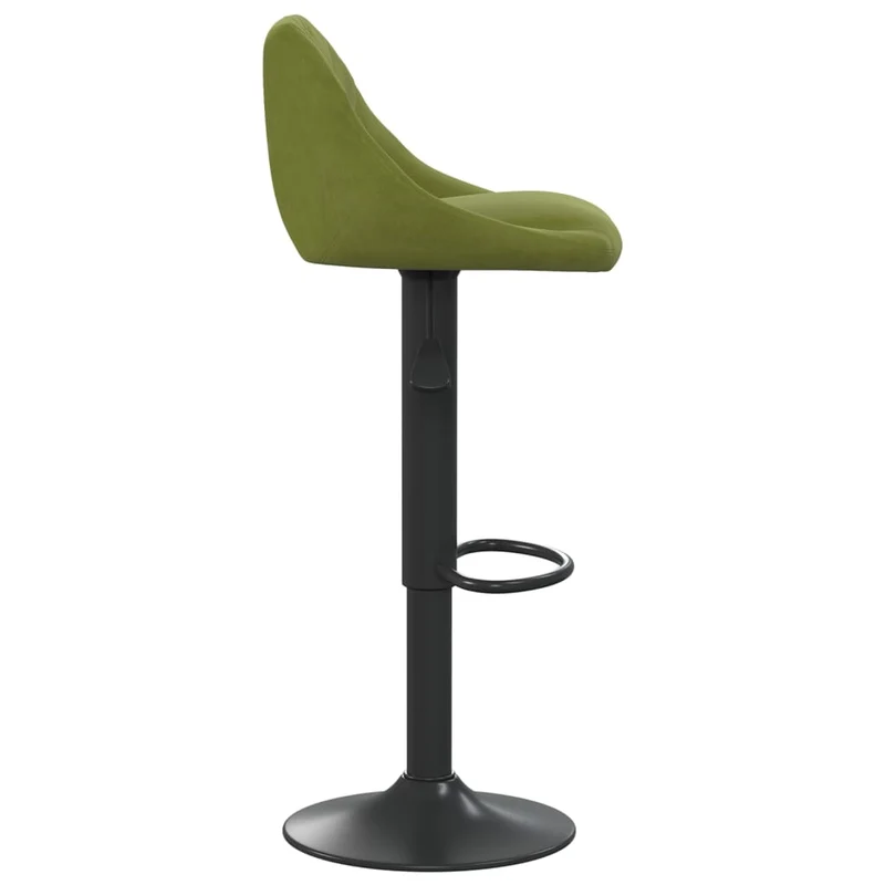 Lot de 2 tabourets de bar chaises hautes coutures en losange en velours vert clair cadre en acier DEC029885