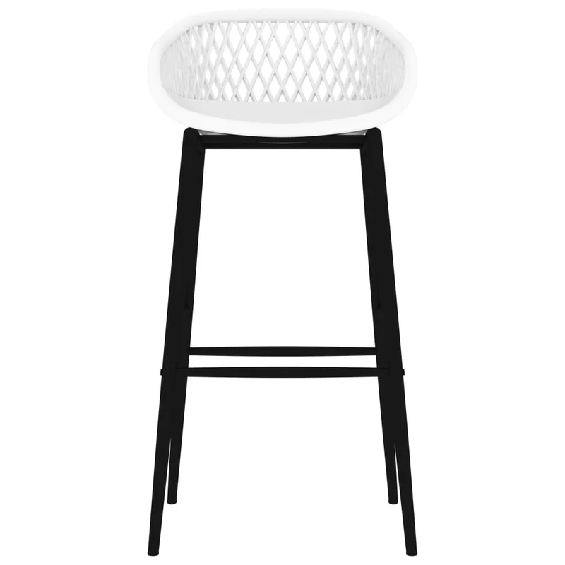 Tabourets de bar x2 chaises haute aspect de maille en PP blanc et métal DEC029330