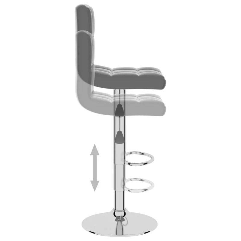 Tabouret de bar x1 chaise haute en PVC gris base en acier DEC029495