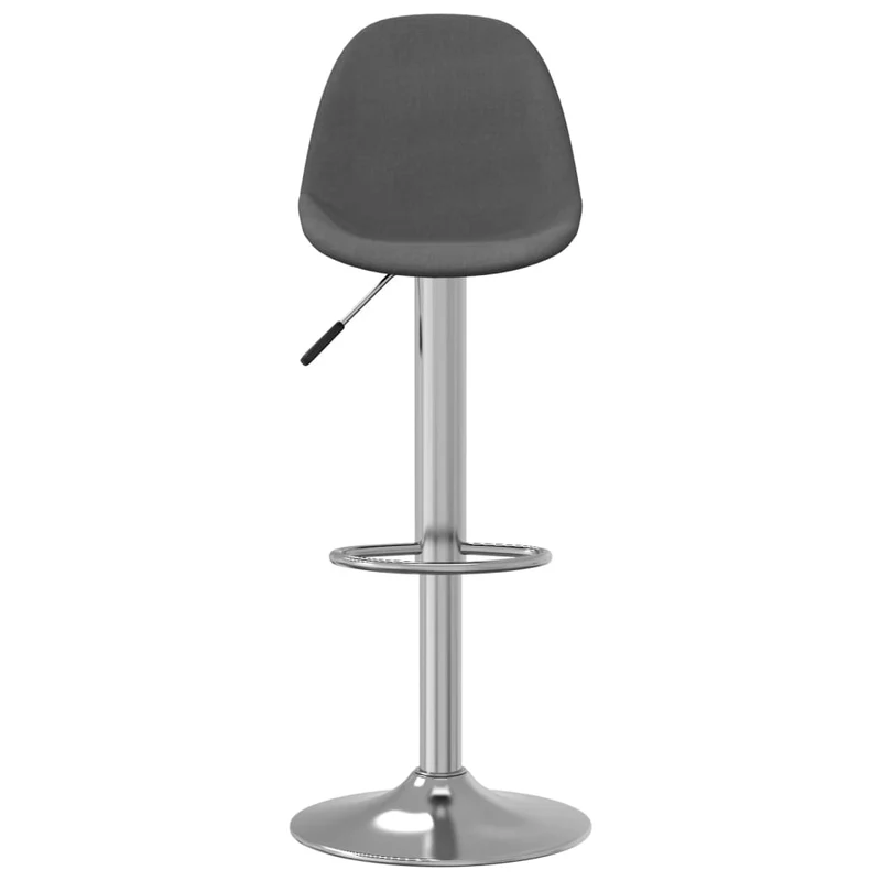 Lot de 2 tabourets de bar chaises hautes avec repose-pieds en tissu gris foncé et acier DEC029708