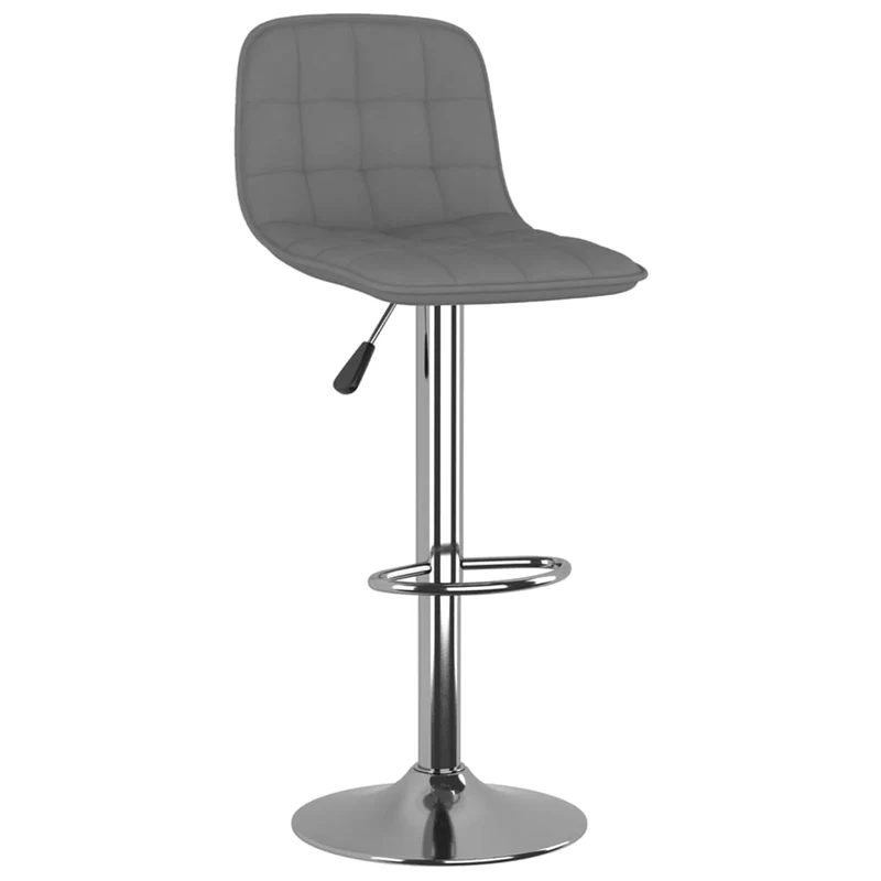 Lot de 2 tabourets de bar chaises hautes en tissu gris et acier DEC029687
