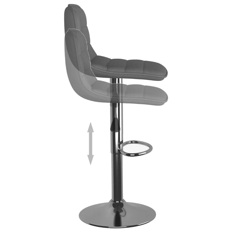 Lot de 2 tabourets de bar chaises hautes en tissu gris et acier DEC029687