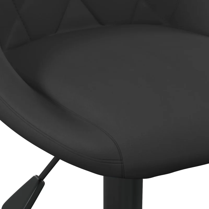 Lot de 2 tabourets de bar chaises hautes en velours noir coutures losange et acier noir DEC029831