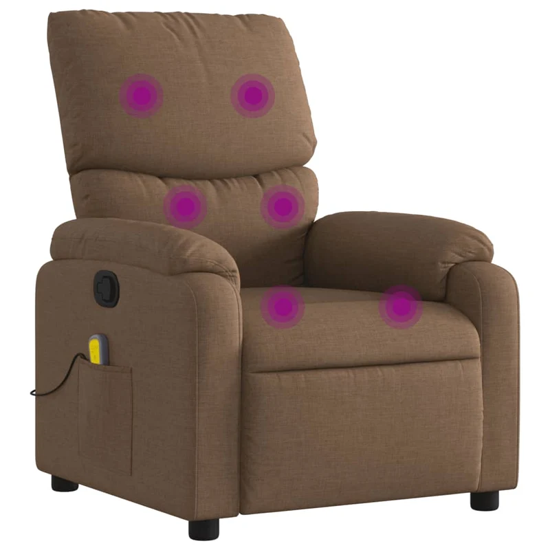 Fauteuil de relaxation TV fonction d'inclinaison manuelle en tissu marron DEC027007