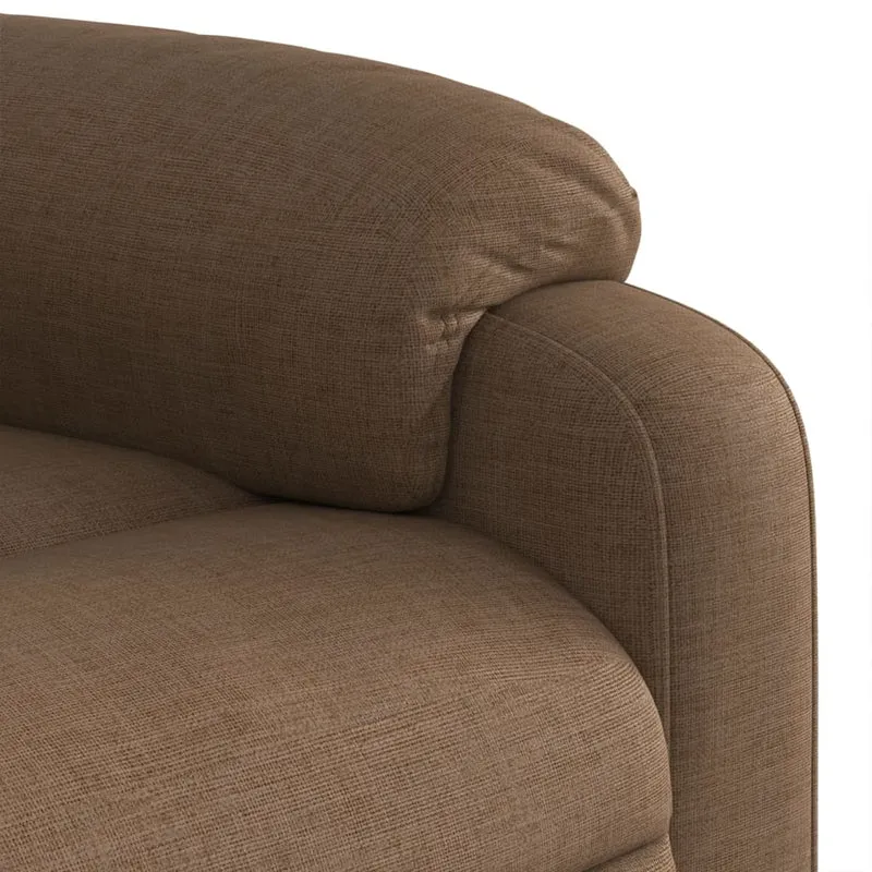 Fauteuil de relaxation TV fonction d'inclinaison manuelle en tissu marron DEC027007