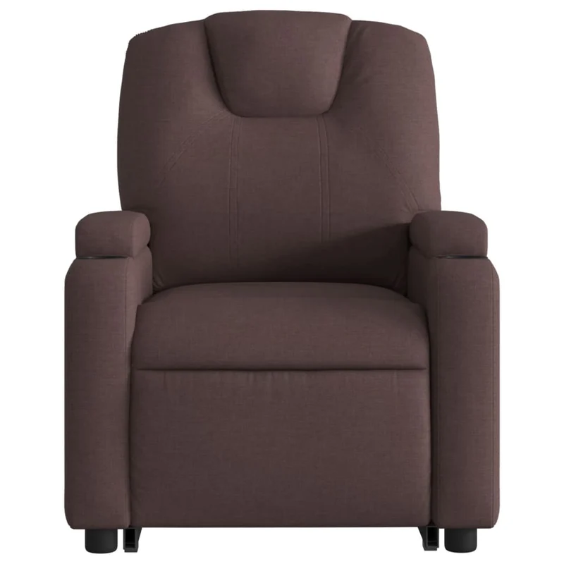 Fauteuil relax TV fonction de levage électrique très confortable en tissu marron foncé DEC028409