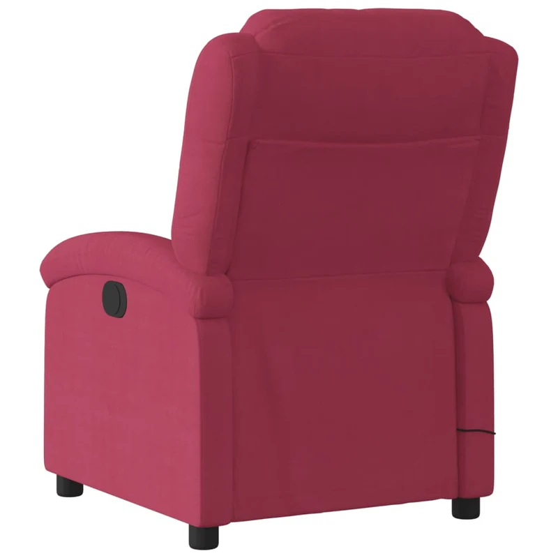 Fauteuil relax TV rembourrage confortable massage électrique en velours rouge bordeaux DEC028063