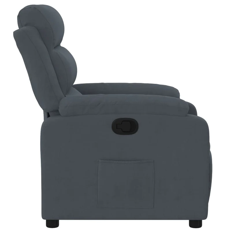 Fauteuil relax TV rembourrage confortable fonction d'inclinaison manuelle en velours gris foncé DEC027964