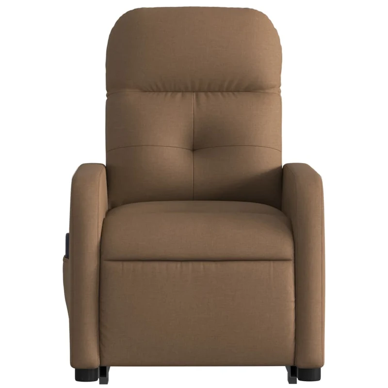 Fauteuil de relaxation fonction massage et inclinable levage électrique en tissu marron DEC027792
