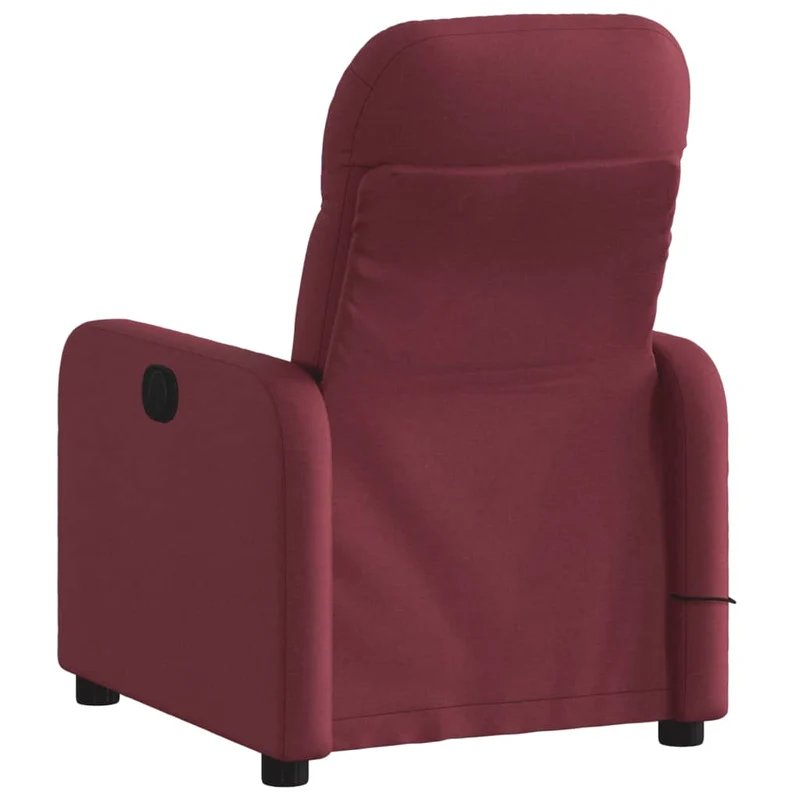 Fauteuil de relaxation TV fonction massage inclinable rouge bordeau x tissu rouge DEC027088