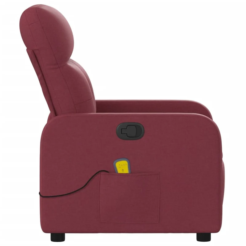 Fauteuil de relaxation TV fonction massage inclinable rouge bordeau x tissu rouge DEC027088
