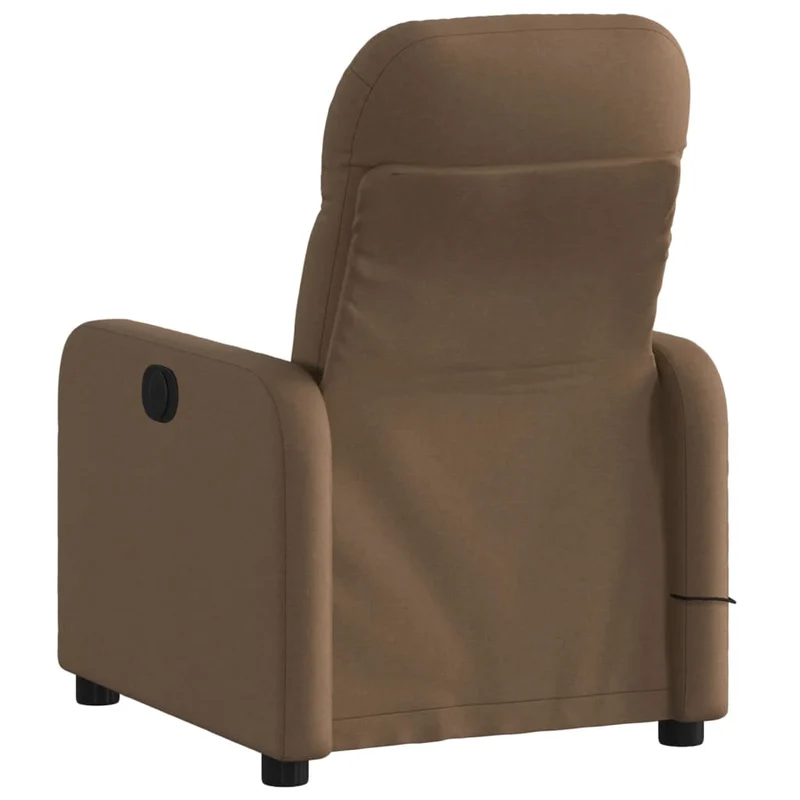 Fauteuil de relaxation TV fonction massage inclinable en tissu marron DEC027023