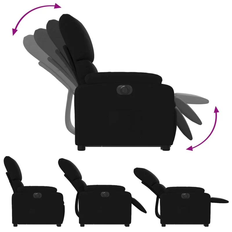 Fauteuil relax TV fonction de levage électrique très confortable en tissu noir DEC028486