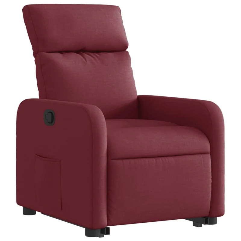 Fauteuil relax TV rembourrage confortable fonction de levage électrique en tissu rouge bordeaux DEC028163