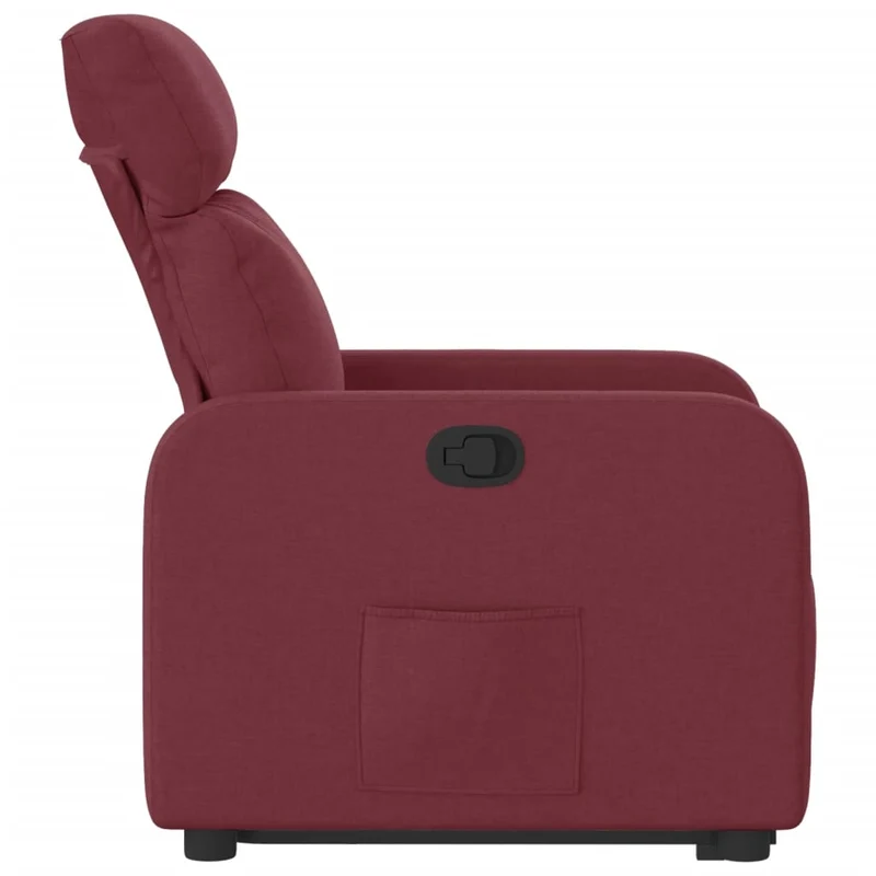 Fauteuil relax TV rembourrage confortable fonction de levage électrique en tissu rouge bordeaux DEC028163