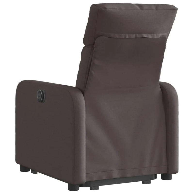 Fauteuil relax TV rembourrage confortable fonction de levage électrique en tissu marron foncé DEC028006