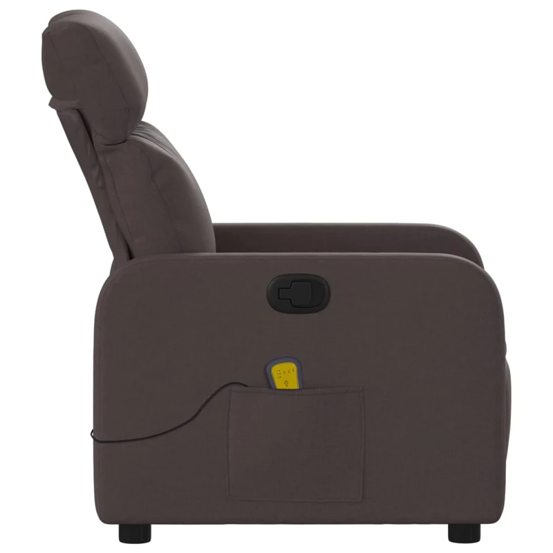 Fauteuil de relaxation TV fonction massage inclinable marron foncé tissu brun DEC026989