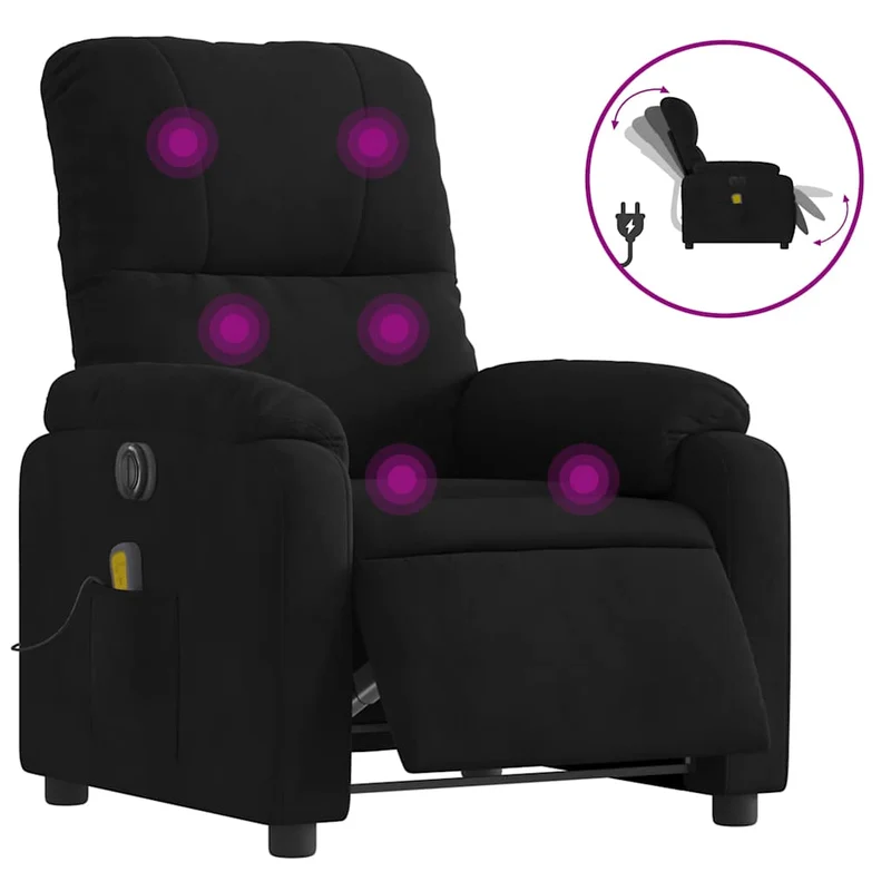 Fauteuil de relaxation fonction massage et inclinable en tissu microfibre DEC027826