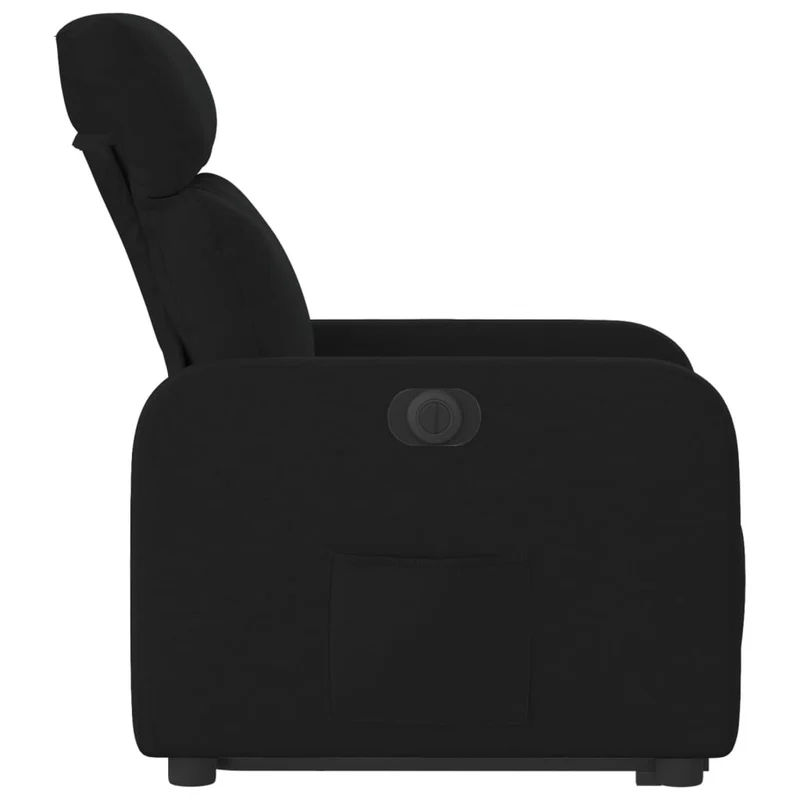 Fauteuil relax TV fonction de levage électrique très confortable en tissu noir DEC028494